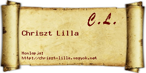 Chriszt Lilla névjegykártya